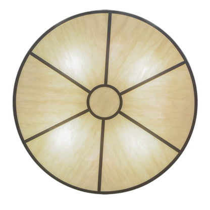 Meyda Tiffany Cilindro 8 Light 48" Wide Semi-Flush Drum Ceiling Fixture with Natural Beige Shade - Nickel Finish