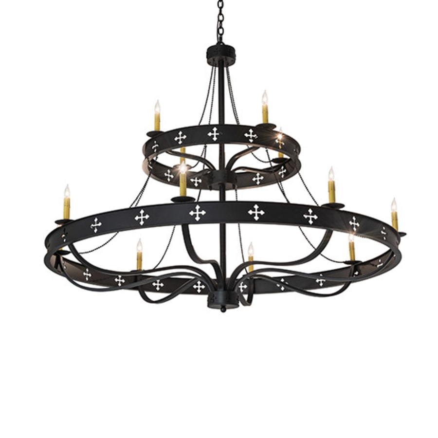 Meyda Tiffany Byzantine 12 Light 60" Wide Taper Candle Style Chandelier