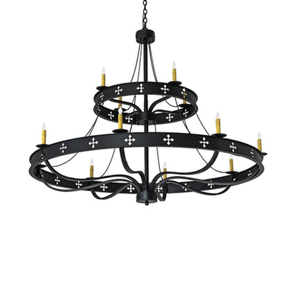 Meyda Tiffany Byzantine 12 Light 60" Wide Taper Candle Style Chandelier