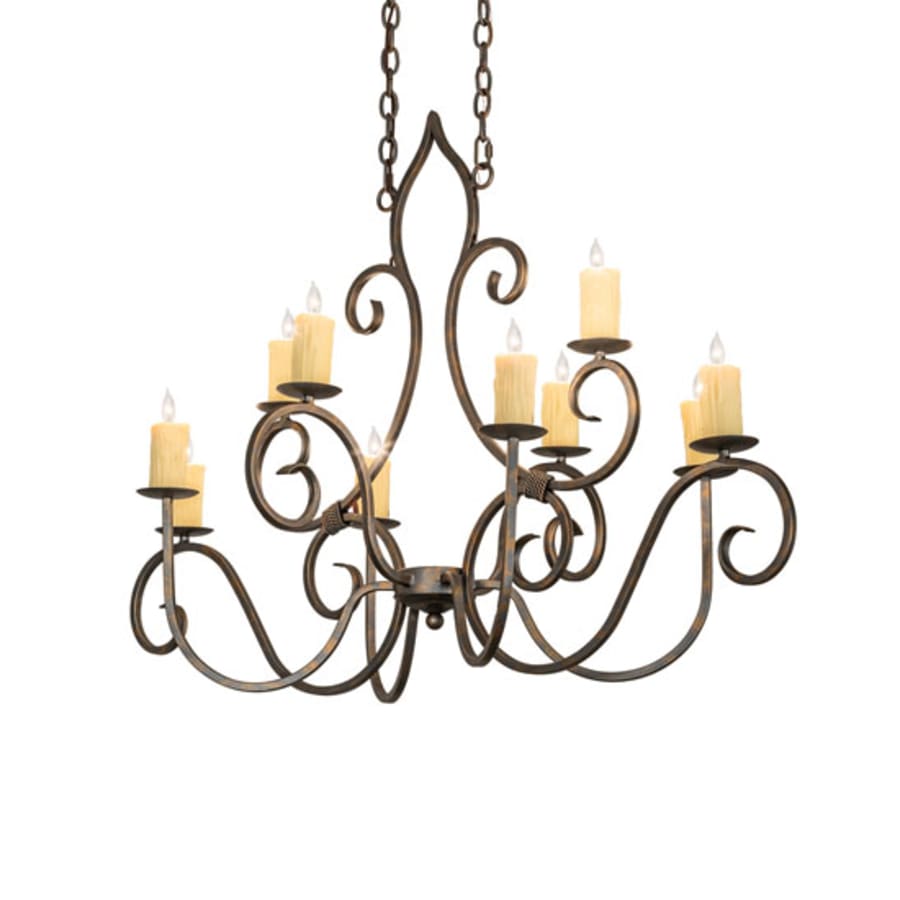 Meyda Tiffany Long Clifton 10 Light 48" Wide Taper Candle Style Chandelier