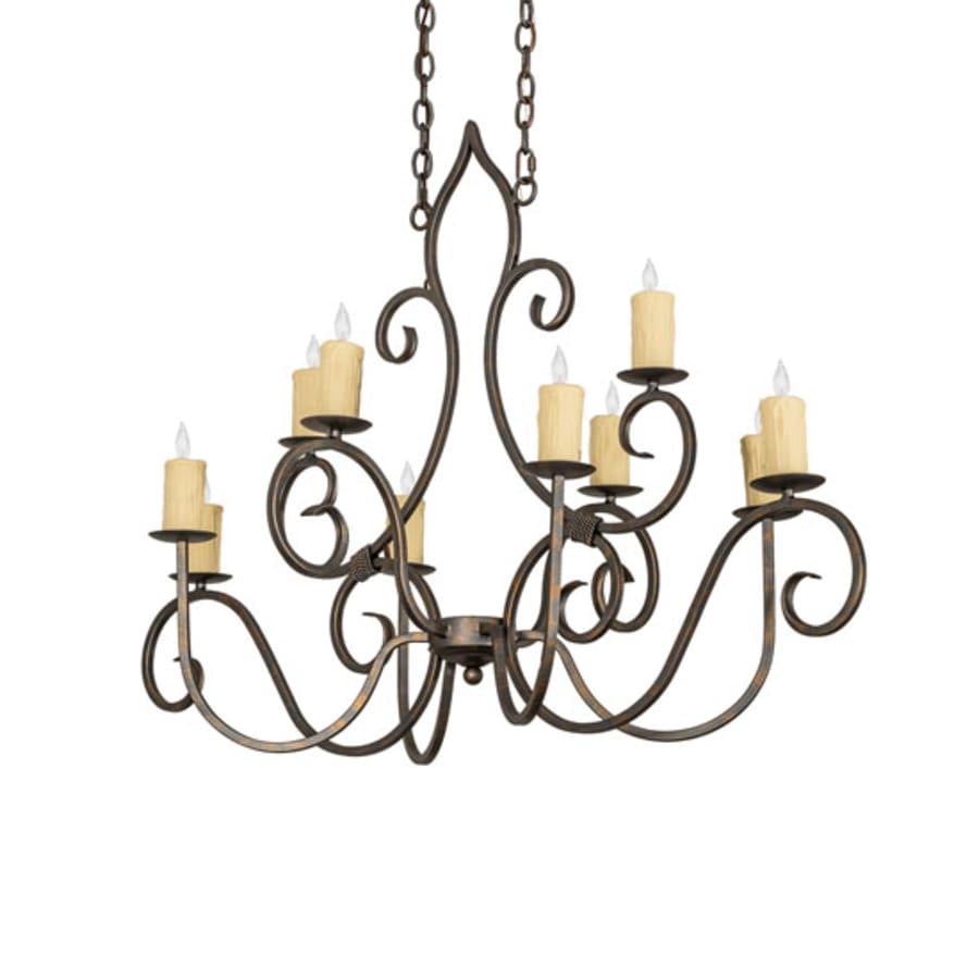 Meyda Tiffany Long Clifton 10 Light 48" Wide Taper Candle Style Chandelier