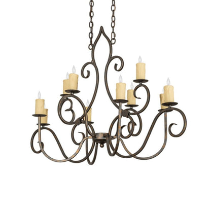 Meyda Tiffany Long Clifton 10 Light 48" Wide Taper Candle Style Chandelier