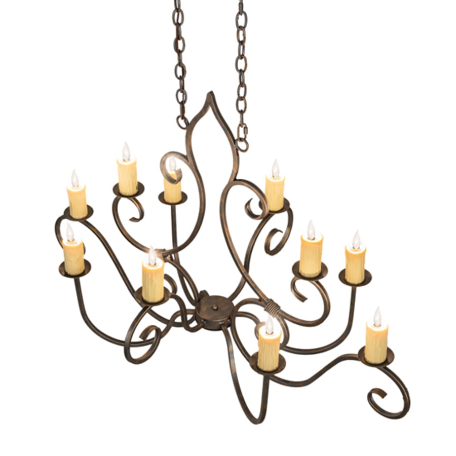 Meyda Tiffany Long Clifton 10 Light 48" Wide Taper Candle Style Chandelier