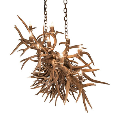 Meyda Tiffany Long Antlers 10 Light 66" Wide Antler Candle Style Chandelier