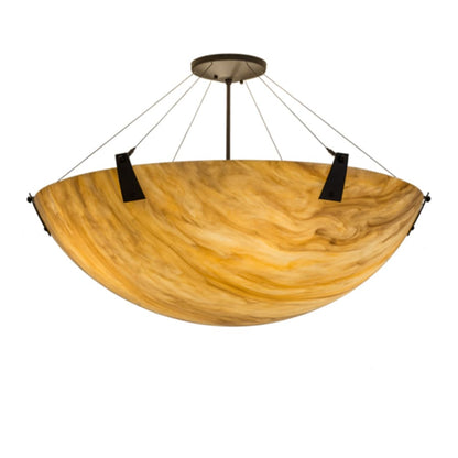 Meyda Tiffany Araneta 4 Light 37" Wide Semi-Flush Bowl Ceiling Fixture - Oil Rubbed Bronze Finish - Medium Bulb Base