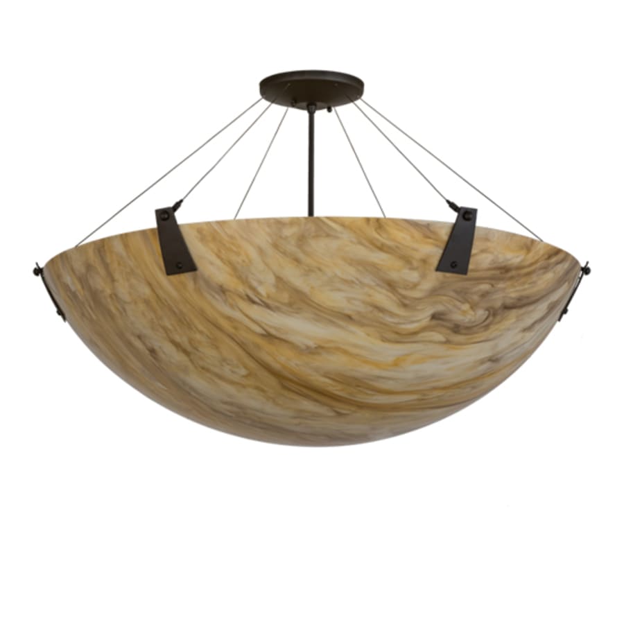 Meyda Tiffany Araneta 4 Light 37" Wide Semi-Flush Bowl Ceiling Fixture - Oil Rubbed Bronze Finish - Medium Bulb Base