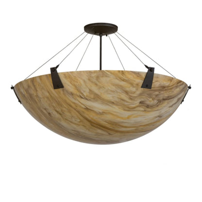 Meyda Tiffany Araneta 4 Light 37" Wide Semi-Flush Bowl Ceiling Fixture - Oil Rubbed Bronze Finish - Medium Bulb Base