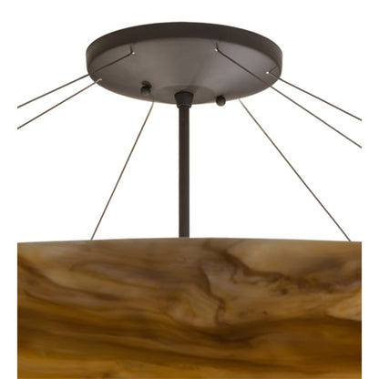 Meyda Tiffany Araneta 6 Light 49" Wide Semi-Flush Bowl Ceiling Fixture - Oil Rubbed Bronze Finish - Medium Bulb Base