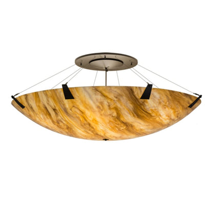 Meyda Tiffany Araneta 12 Light 61" Wide Semi-Flush Bowl Ceiling Fixture - Oil Rubbed Bronze Finish - GU24 Bulb Base