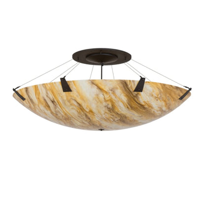 Meyda Tiffany Araneta 12 Light 61" Wide Semi-Flush Bowl Ceiling Fixture - Oil Rubbed Bronze Finish - GU24 Bulb Base