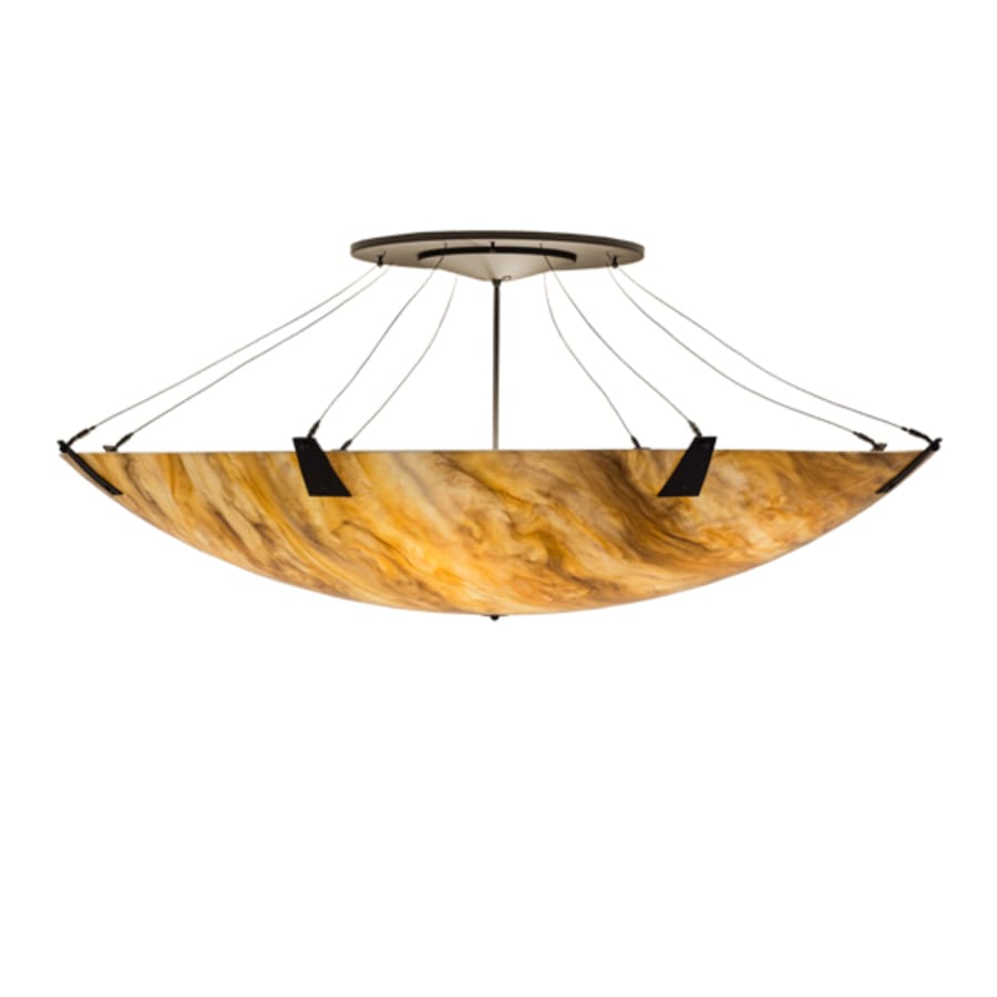 Meyda Tiffany Araneta 12 Light 61" Wide Semi-Flush Bowl Ceiling Fixture - Oil Rubbed Bronze Finish - GU24 Bulb Base