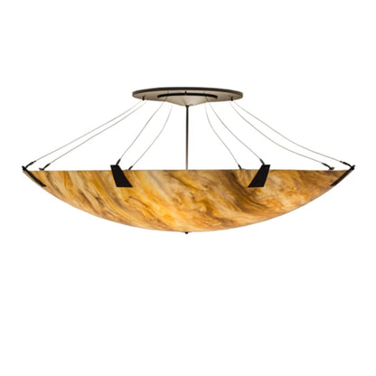 Meyda Tiffany Araneta 12 Light 61" Wide Semi-Flush Bowl Ceiling Fixture - Oil Rubbed Bronze Finish - GU24 Bulb Base