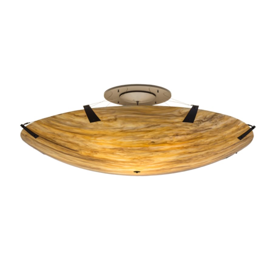 Meyda Tiffany Araneta 14 Light 72" Wide Semi-Flush Bowl Ceiling Fixture - Oil Rubbed Bronze Finish - Medium Bulb Base