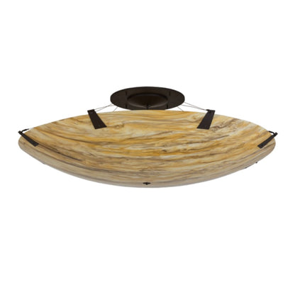 Meyda Tiffany Araneta 14 Light 72" Wide Semi-Flush Bowl Ceiling Fixture - Oil Rubbed Bronze Finish - Medium Bulb Base
