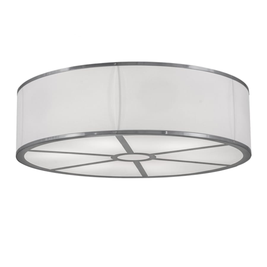 Meyda Tiffany Cilindro 6 Light 36" Wide Semi-Flush Drum Ceiling Fixture - Chrome Finish - Medium Bulb Base