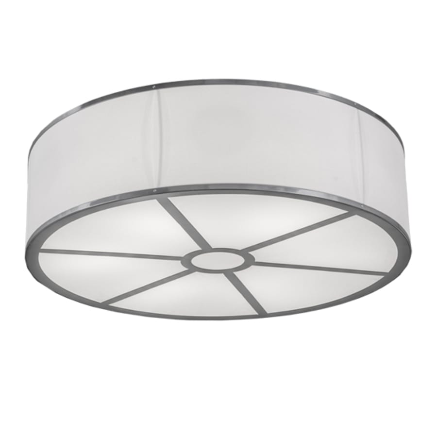 Meyda Tiffany Cilindro 6 Light 36" Wide Semi-Flush Drum Ceiling Fixture - Chrome Finish - Medium Bulb Base