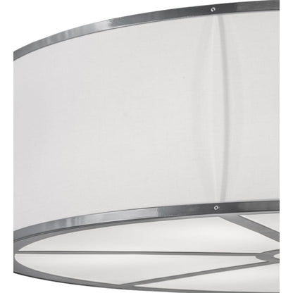 Meyda Tiffany Cilindro 6 Light 36" Wide Semi-Flush Drum Ceiling Fixture - Chrome Finish - Medium Bulb Base