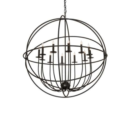 Meyda Tiffany Atom Enerjisi 12 Light 42" Wide Taper Candle Globe Chandelier