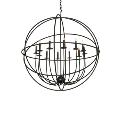 Meyda Tiffany Atom Enerjisi 12 Light 42" Wide Taper Candle Globe Chandelier
