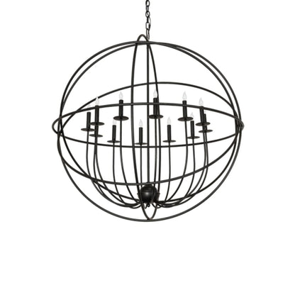 Meyda Tiffany Atom Enerjisi 12 Light 42" Wide Taper Candle Globe Chandelier
