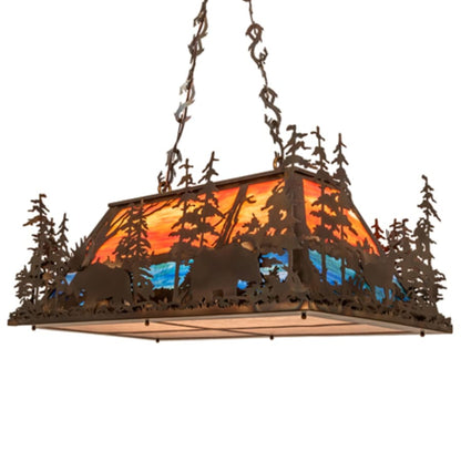 Meyda Tiffany 6 Light 36" Wide Abstract Linear Pendant