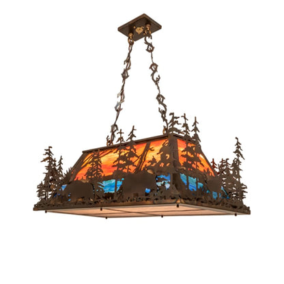 Meyda Tiffany 6 Light 36" Wide Abstract Linear Pendant