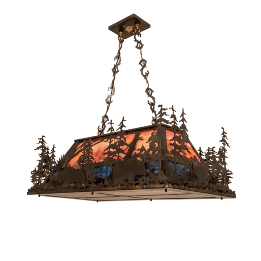 Meyda Tiffany 6 Light 36" Wide Abstract Linear Pendant