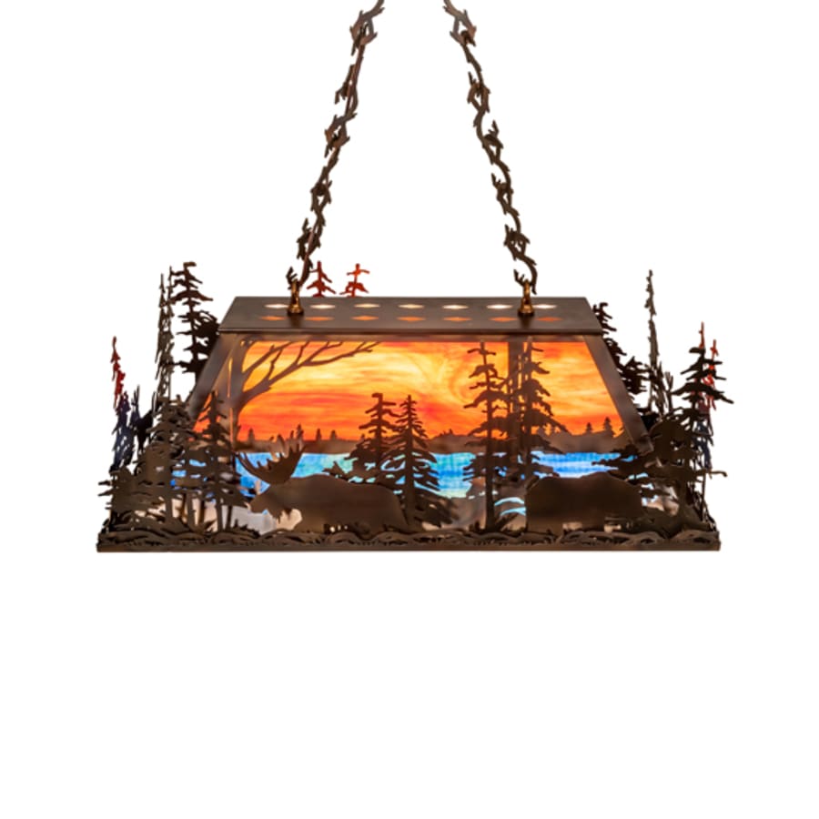 Meyda Tiffany 6 Light 36" Wide Abstract Linear Pendant