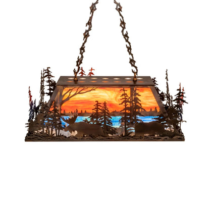 Meyda Tiffany 6 Light 36" Wide Abstract Linear Pendant