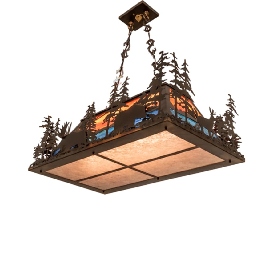 Meyda Tiffany 6 Light 36" Wide Abstract Linear Pendant