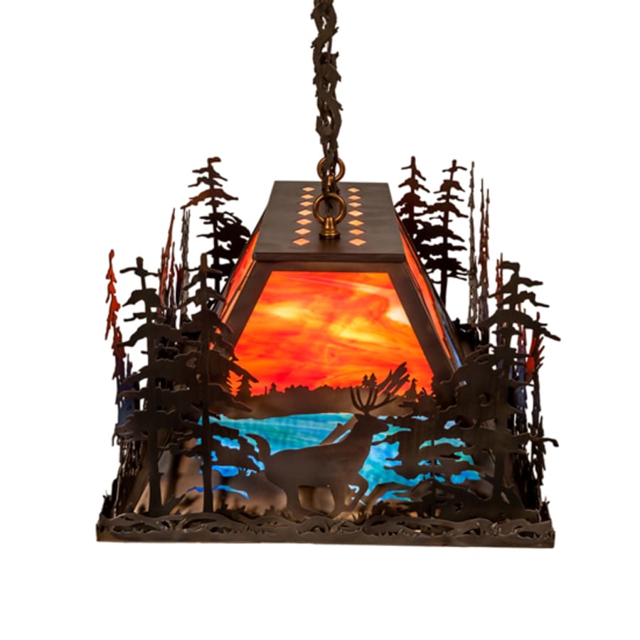 Meyda Tiffany 6 Light 36" Wide Abstract Linear Pendant
