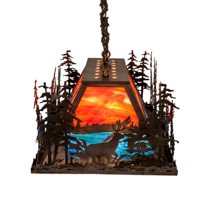 Meyda Tiffany 6 Light 36" Wide Abstract Linear Pendant