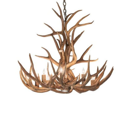 Meyda Tiffany Antlers 8 Light 34" Wide Antler Candle Style Chandelier