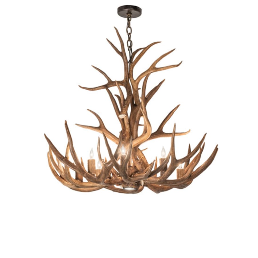 Meyda Tiffany Antlers 8 Light 34" Wide Antler Candle Style Chandelier