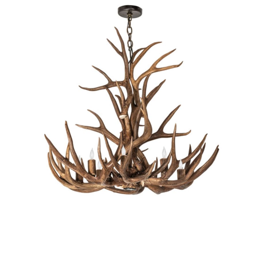 Meyda Tiffany Antlers 8 Light 34" Wide Antler Candle Style Chandelier