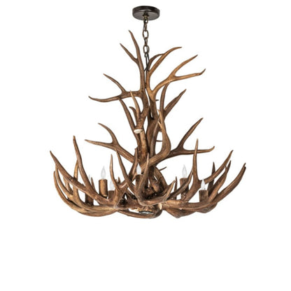 Meyda Tiffany Antlers 8 Light 34" Wide Antler Candle Style Chandelier