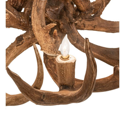 Meyda Tiffany Antlers 8 Light 34" Wide Antler Candle Style Chandelier