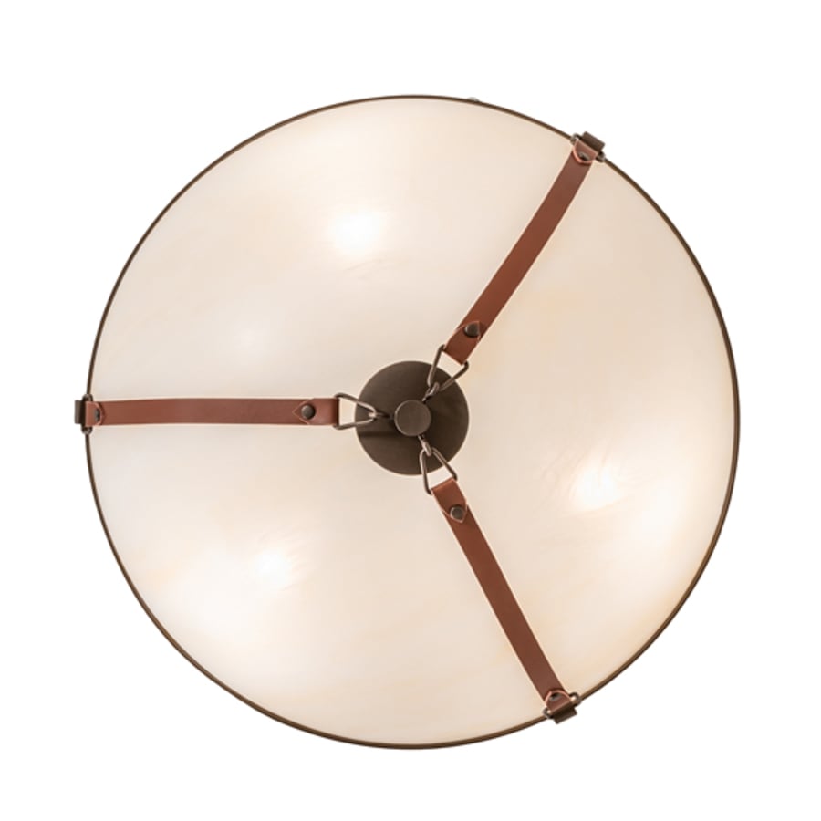 Meyda Tiffany Saddle Strap 3 Light 22" Wide Semi-Flush Bowl Ceiling Fixture