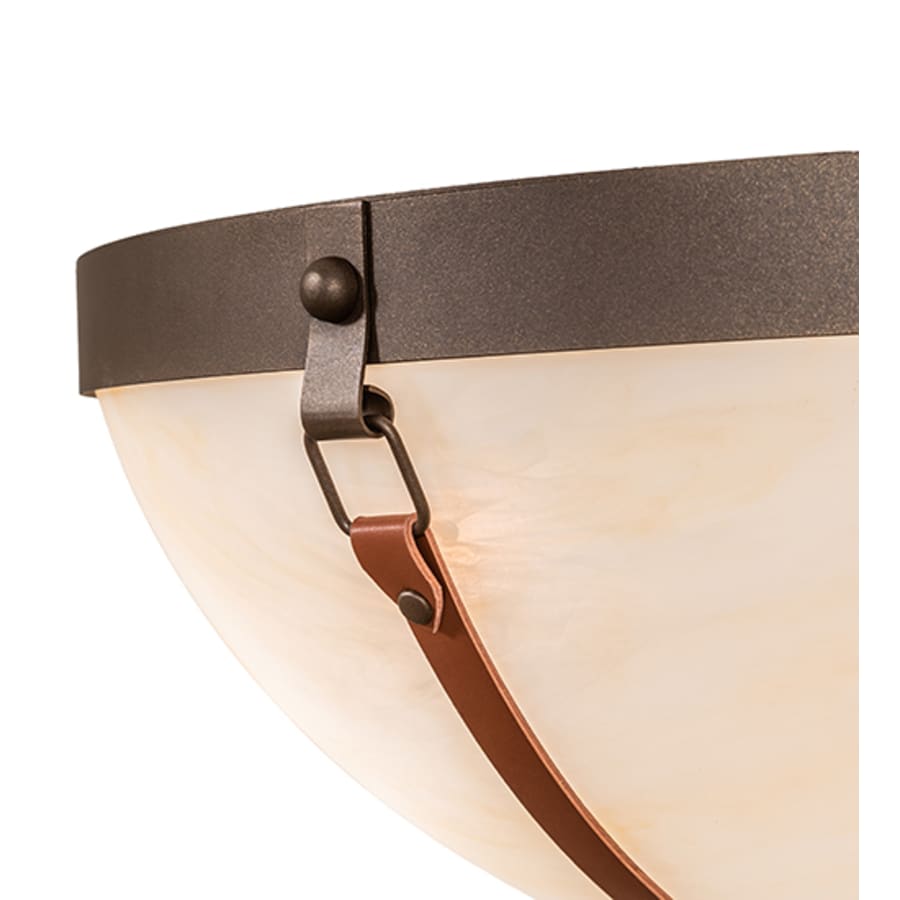 Meyda Tiffany Saddle Strap 3 Light 22" Wide Semi-Flush Bowl Ceiling Fixture