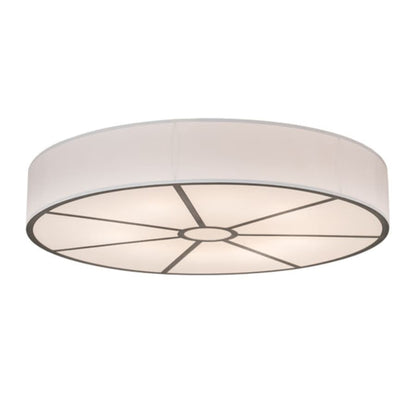 Meyda Tiffany Cilindro 10 Light 60" Wide Semi-Flush Drum Ceiling Fixture - Nickel Finish - Medium Bulb Base
