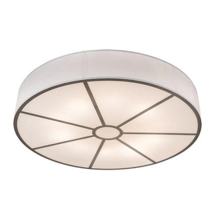 Meyda Tiffany Cilindro 10 Light 60" Wide Semi-Flush Drum Ceiling Fixture - Nickel Finish - Medium Bulb Base