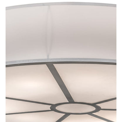 Meyda Tiffany Cilindro 10 Light 60" Wide Semi-Flush Drum Ceiling Fixture - Nickel Finish - Medium Bulb Base