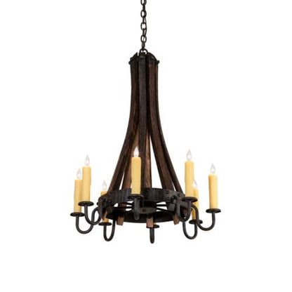 Meyda Tiffany Barrel Stave 8 Light 24" Wide Taper Candle Style Chandelier