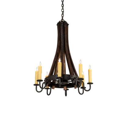Meyda Tiffany Barrel Stave 8 Light 24" Wide Taper Candle Style Chandelier
