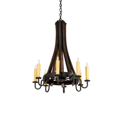 Meyda Tiffany Barrel Stave 8 Light 24" Wide Taper Candle Style Chandelier