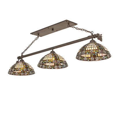 Meyda Tiffany 3 Light 66" Wide Linear Pendant