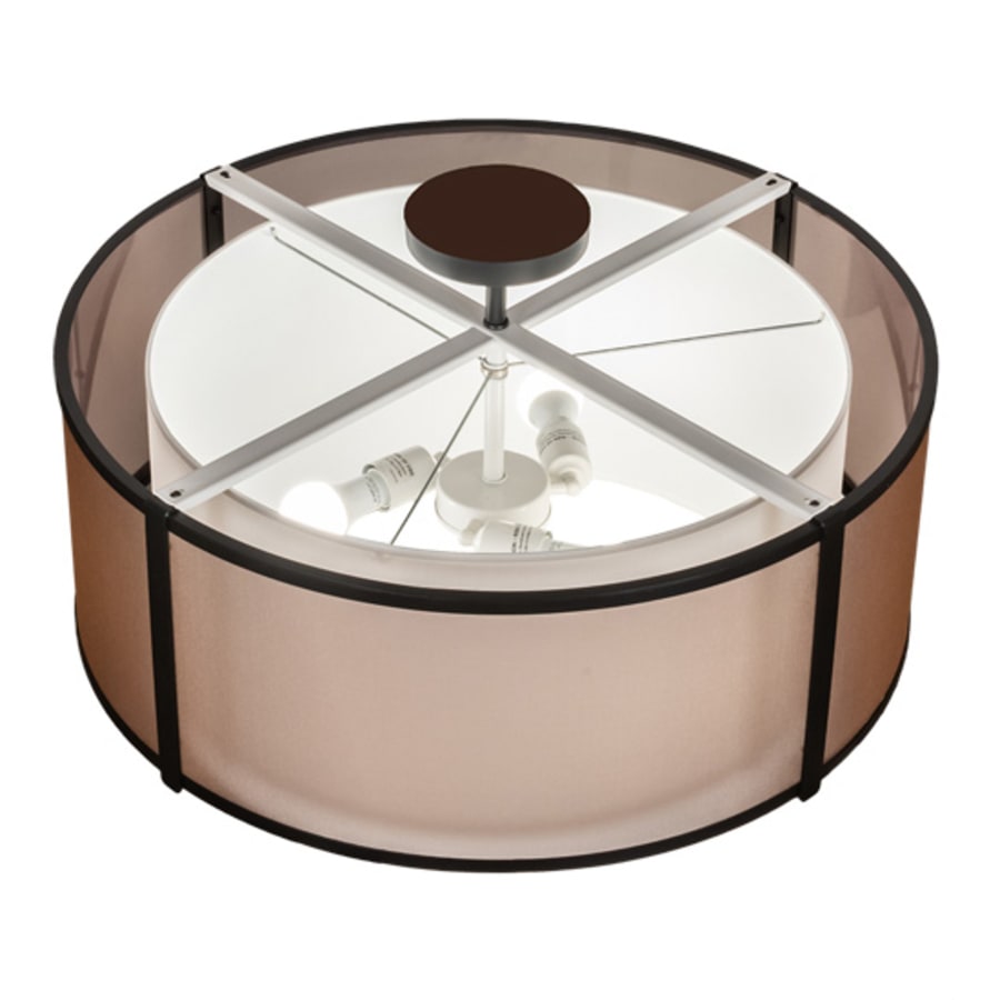 Meyda Tiffany Cilindro 3 Light 30" Wide Semi-Flush Drum Ceiling Fixture - Flat Black Finish - Medium Bulb Base