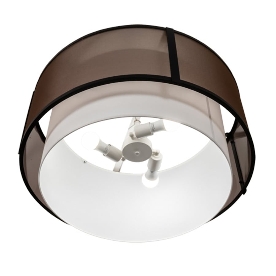 Meyda Tiffany Cilindro 3 Light 30" Wide Semi-Flush Drum Ceiling Fixture - Flat Black Finish - Medium Bulb Base
