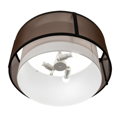 Meyda Tiffany Cilindro 3 Light 30" Wide Semi-Flush Drum Ceiling Fixture - Flat Black Finish - Medium Bulb Base