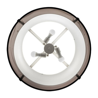 Meyda Tiffany Cilindro 3 Light 30" Wide Semi-Flush Drum Ceiling Fixture - Flat Black Finish - Medium Bulb Base